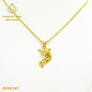Dây Chuyền, Vòng Cổ Nữ Mặt Hồ Ly Xi Mạ Vàng Non Cao Cấp - Trang Sức Hava Hong Kong - HVDC187