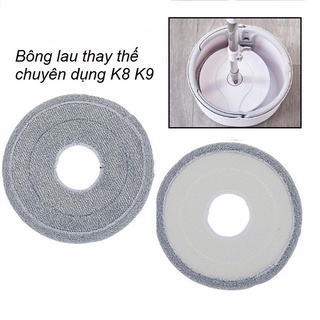 2 bông tròn lau nhà K9 Hand MOP, bông lau nhà thay thế cho cây lau nhà tách nước bẩn,K9