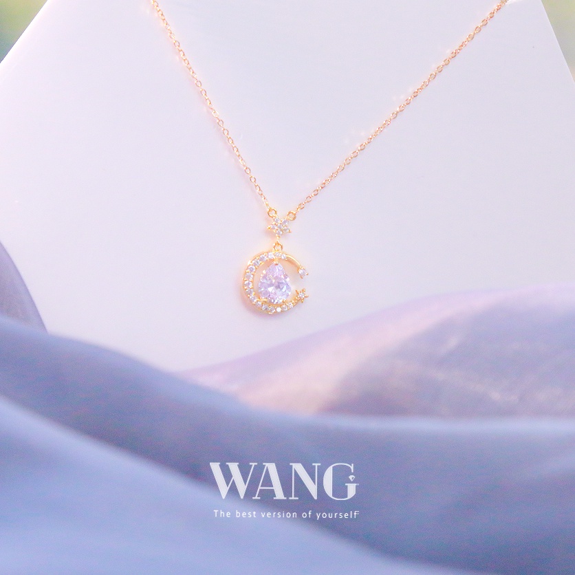 Vòng cổ Mạ Vàng 18k Mặt Hình Giọt Nước Đơn Giản Thời Trang Cho Nữ