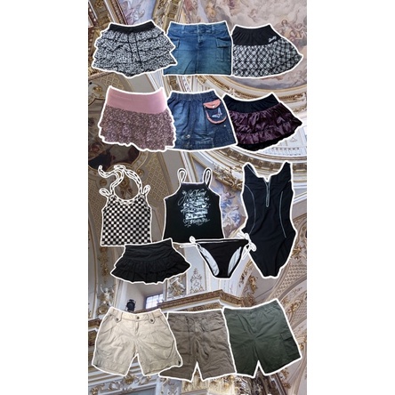 [2hand] Tổng hợp chân váy ngắn, đồ bơi, quần short, tanktop, babytee ...