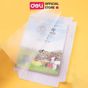 Decal bọc vở trong suốt Deli 10 chiếc chống nước chống bụi phù hợp với nhiều loại sách vở học sinh