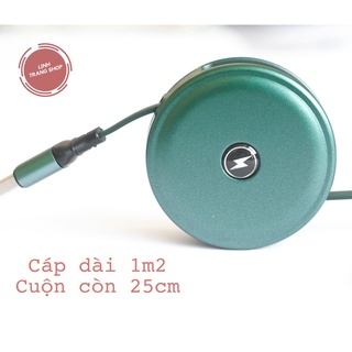Cáp Sạc 2.4A Dây Cao Su, Cuộn Tròn 3 Đầu Lighting, Micro, Type C (Chỉ Sạc, Không truyền Dữ Liệu)