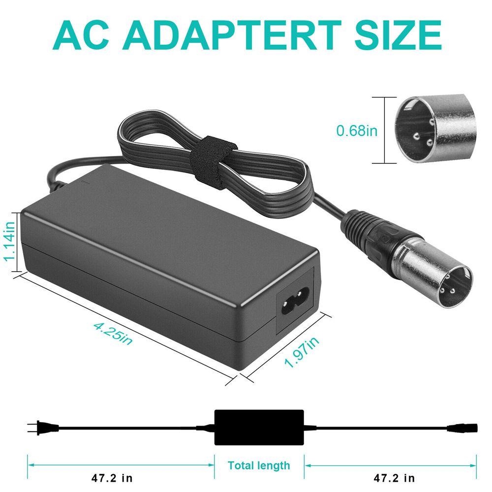 YRBWD Bộ sạc xe đạp điện 24/42V 2A Sạc nhanh Bền bỉ Thực tế cho Xe máy điện Xe lăn