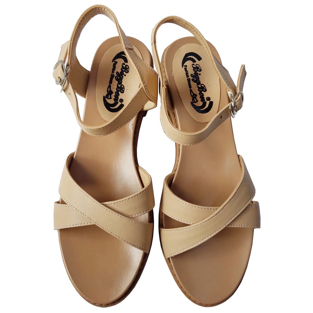 Giày Sandal Cao Gót Nữ BIGGBEN Da Bò Thật Cao 4 Phân HKD165