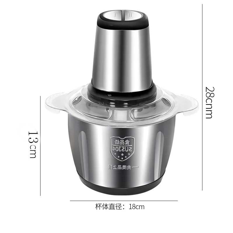Máy Xay Thịt, Máy Xay Đa Năng Cối 2L inox Cầm Tay 2 Chế Độ 4 Lưỡi Dao Siêu Bền