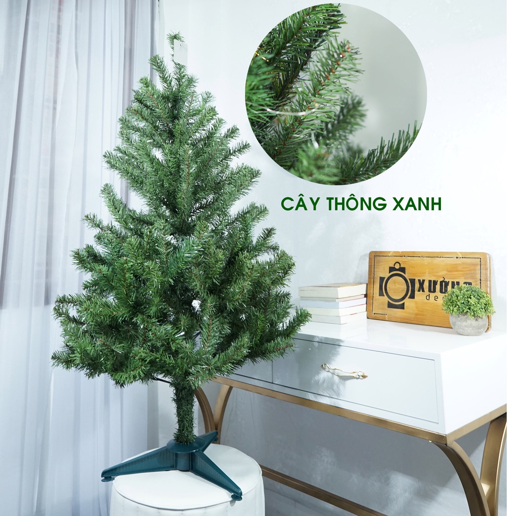 Cây thông Noel cao 90cm tặng kèm dây kim tuyến và ngôi sao trang trí (không kèm phụ kiện)