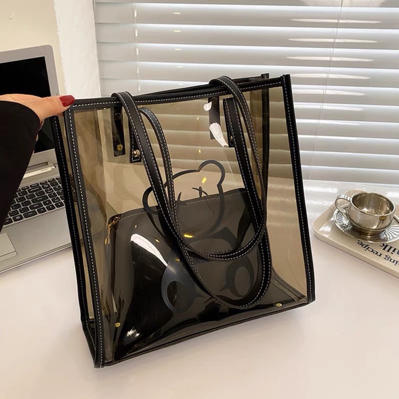 Túi Xách Nhựa Trong Suốt Cỡ Lớn In Họa Tiết Gấu Xinh Xắn Cho Nữ ...