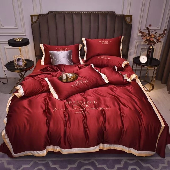 Bộ chăn ga gối Phi Lụa Beautifull Nhập Khẩu Cao Cấp - poly cotton Hàn Quốc, Bộ chăn ga gối 5 món, Bộ chăn ga gối 4 món