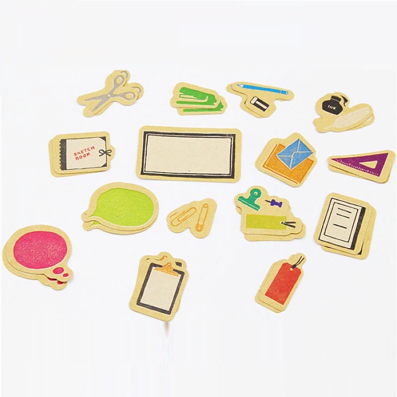 Sticker dán trang trí Kraft 30 miếng HD13-K57 nhãn dán trang trí kraft vintage bullet jounal decor sổ retro
