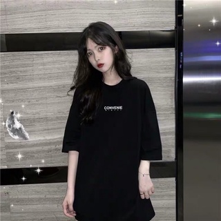 [Rẻ vô địch] Áo thun cotton tay lỡ dáng rộng unisex Conveni freesize 38-65kg