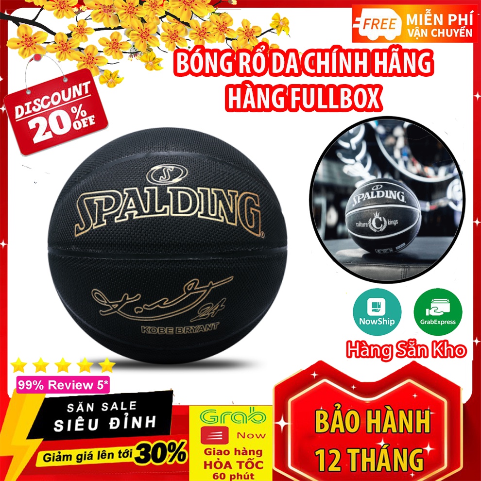Bóng Rổ Da Spalding – Size7 – Bản Kobe Briant - Tặng Bơm + Balo rút + Kim bơm + Túi lưới SIÊU HOT