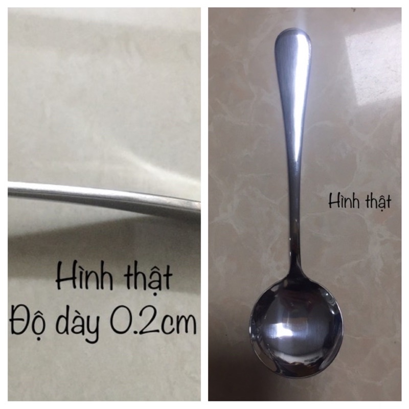 Muỗng ăn cơm ăn phở súp inox 410 đầu tròn 1 cái - M42