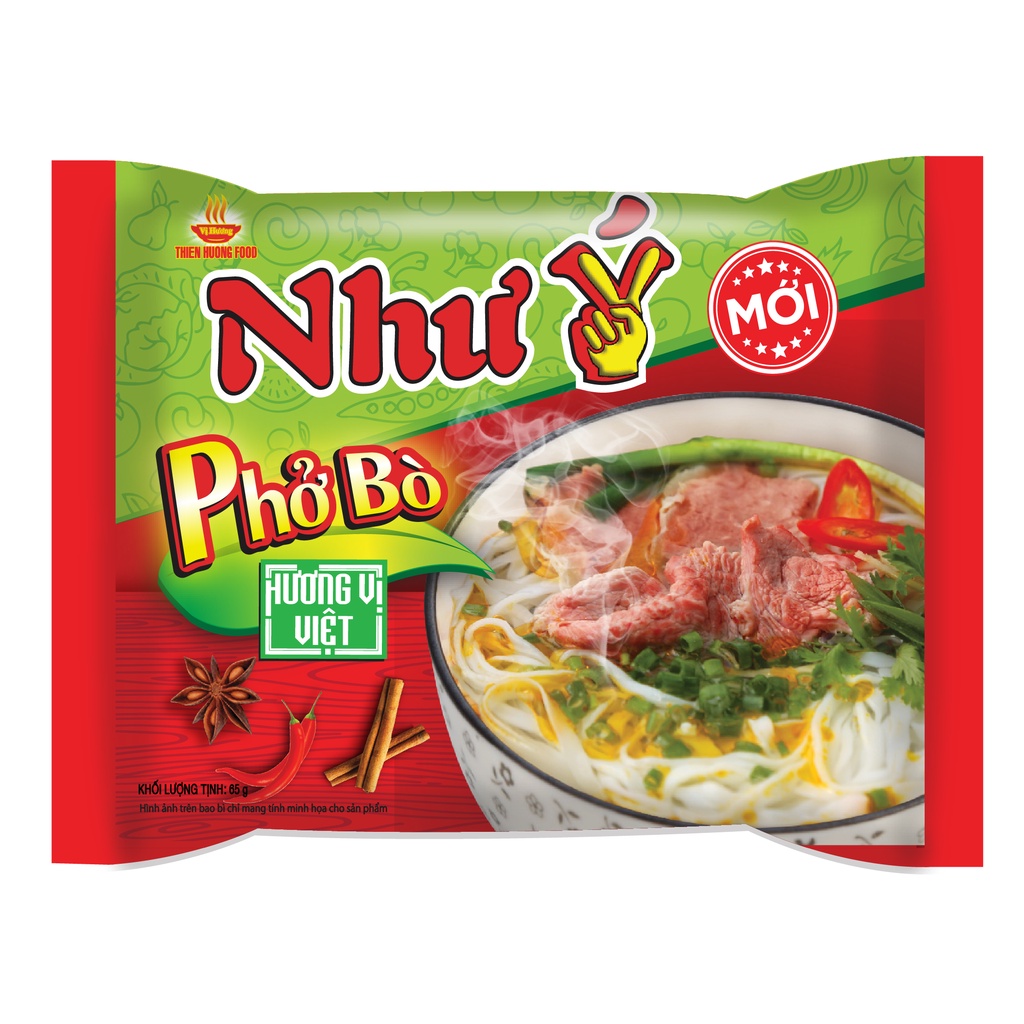 (Giảm 9k)(Free Ship) Thùng 30 gói phở bò Như ý Vị Hương 65gr