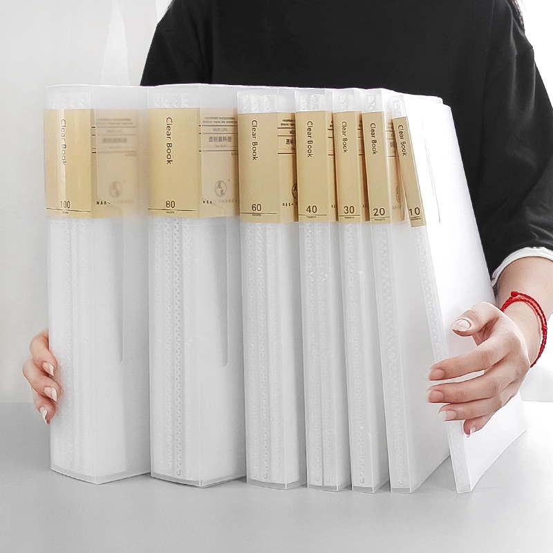 Bìa lá, File lá, Clear Book A4 trắng trong đủ kích cỡ 10/20/40/60/80 ...
