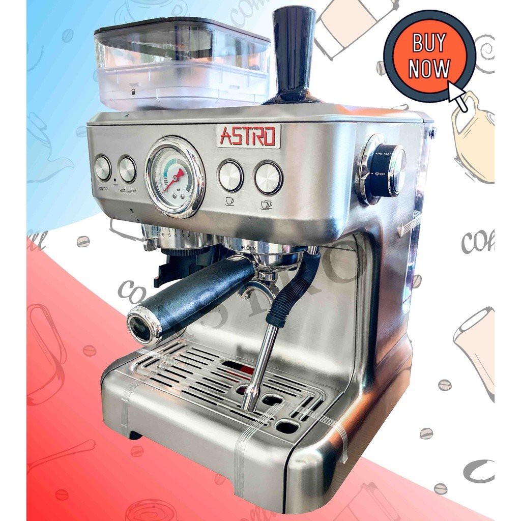Máy pha cà phê Espresso ASTRO AT- H001 – 20 Màu bạc – BẢO HÀNH 12 THÁNG ...