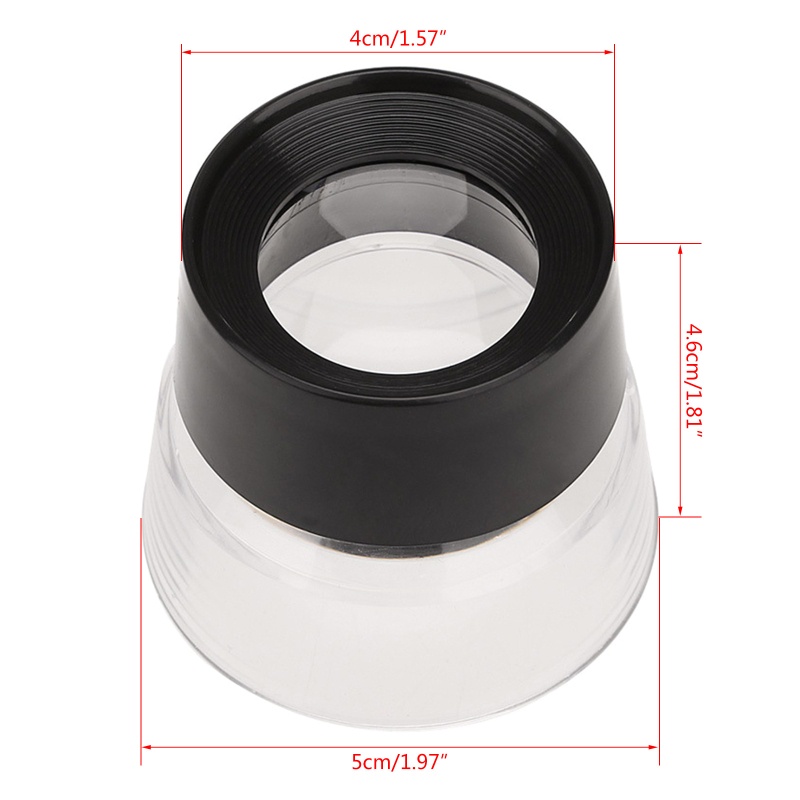 MIS 10X Kính lúp mắt Loupe Lens Jeweler Coin Stamp Kính lúp một mắt