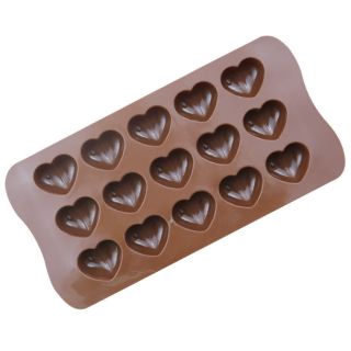 Khuôn Silicon Làm Socola,Thạch Rau Câu,Kẹo Dẻo,Pudding Trang Trí Hình 15 Trái Tim