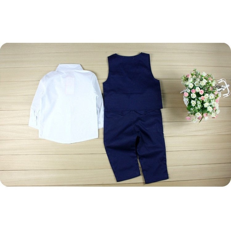 Mới Bé Trẻ Em Bé Trai Tuxedo Phù Hợp Với Áo Sơ Mi Áo Thắt Lưng Quần Trang Phục Trang Phục Trang Phục Quần Áo