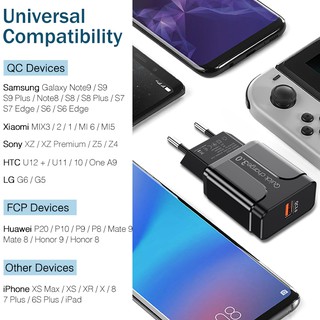 Củ Sạc Nhanh Quick Charge QC 3.0 (1 Đầu USB) Dùng Cho Thiết Bị Iphone/ Samsung/ Android