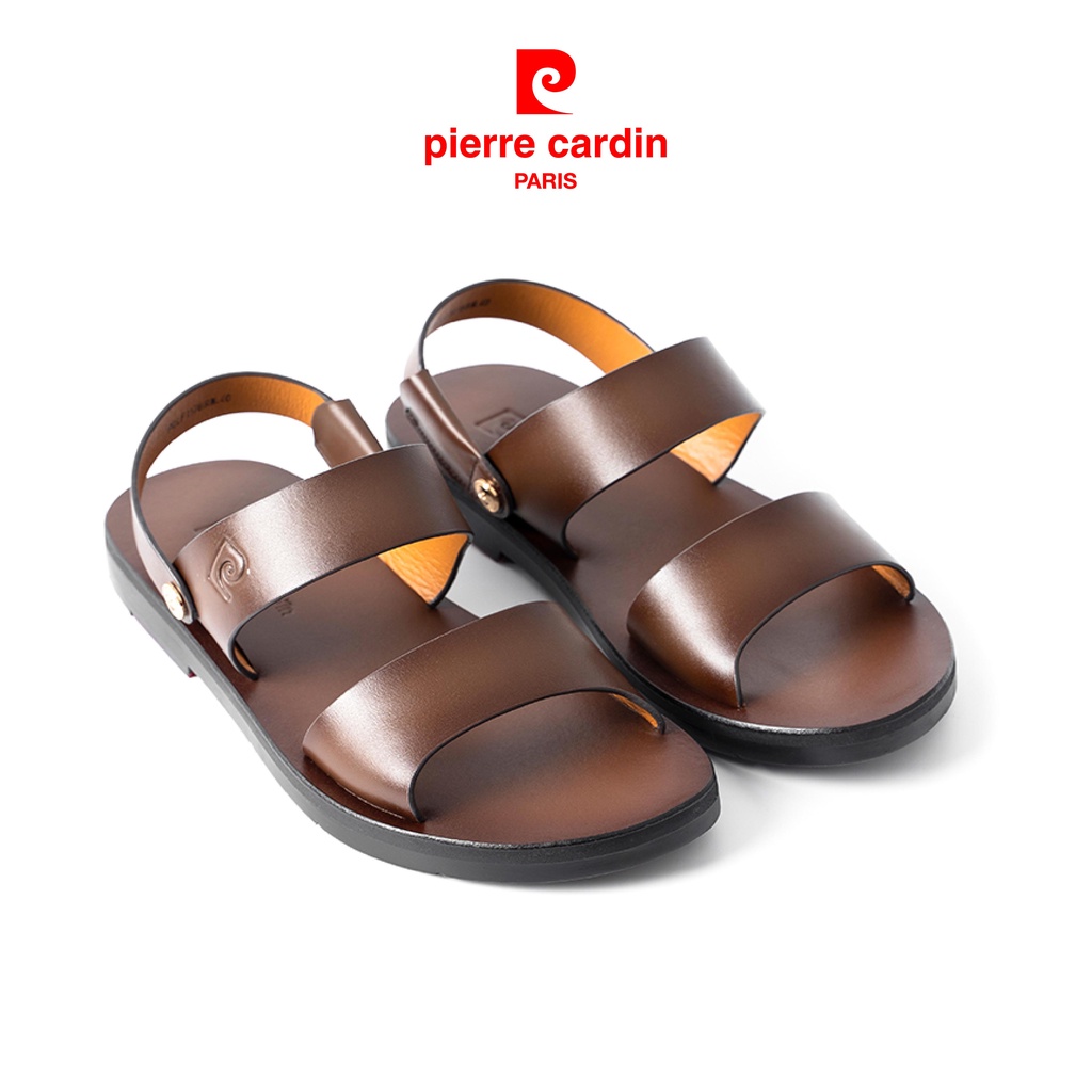 Ảnh Sandal nam Pierre Cardin Pháp da bò thật cao cấp, đế cao su đúc chống trượt, quai bản rộng Chính hãng - 137 1