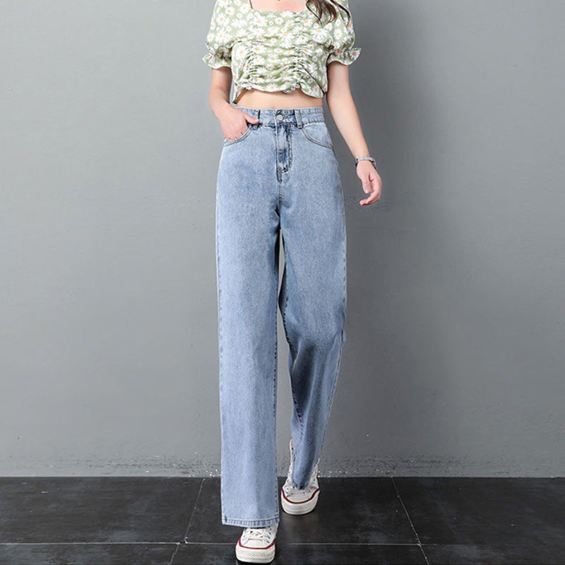 Ảnh Quần Jeans Lưng Cao Ống Rộng Thời Trang Cho Nữ 4
