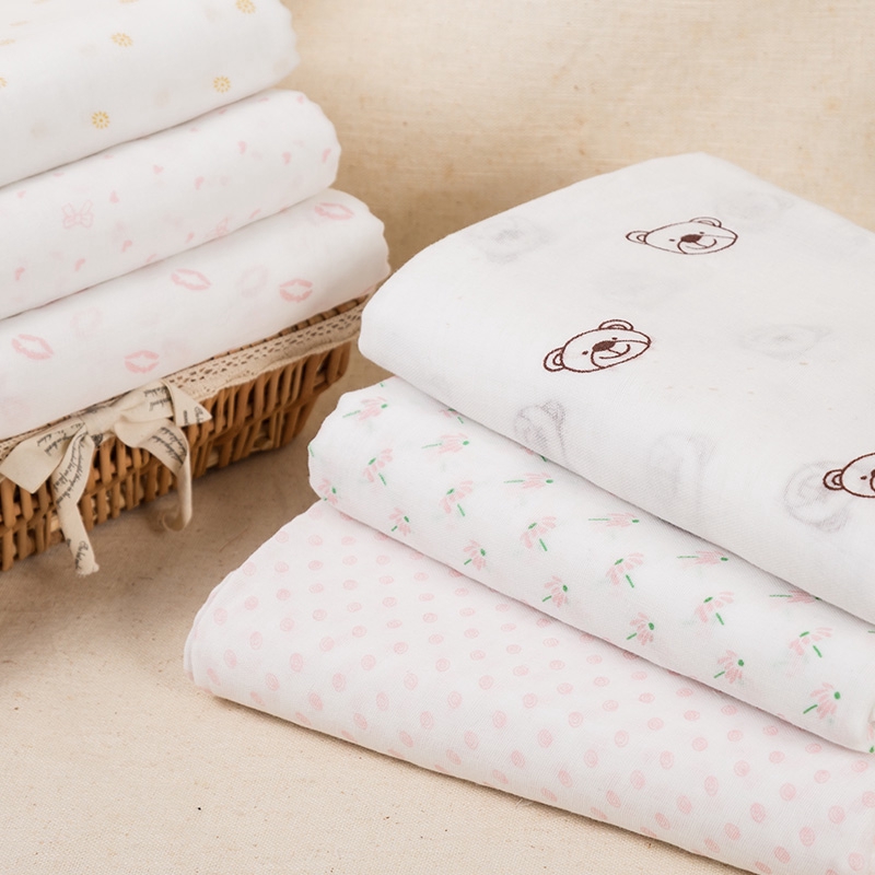 Bé Cotton Nguyên Chất Hai Lớp Gạc Vải In Cotton Mềm Mỏng Thân Thiện Với Môi Trường Cho Khăn Tã Và Quần Áo Bộ Đồ Ngủ YHW300350