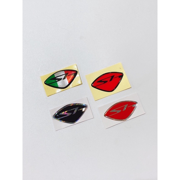 Decal tem dán mặt nạ logo nổi chữ SH màu đen, màu đỏ, 3 sọc phản quang ...