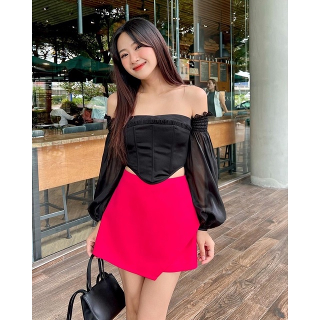 Chân váy nữ [MAY THEO SỐ ĐO] - váy A phối blazer & vest - chất liệu cao cấp, màu hồng sen- Tiệm may Diluclothing