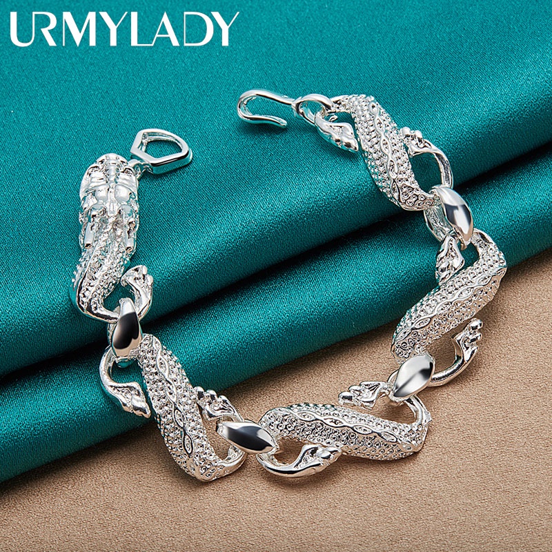 URMYLADY Bạc 925 Vòng Tay Rồng Vòng Tay Vòng Tay Cho Nam Nữ Trang Sức Lễ Kỷ Niệm Tiệc Quà Tặng Giáng Sinh