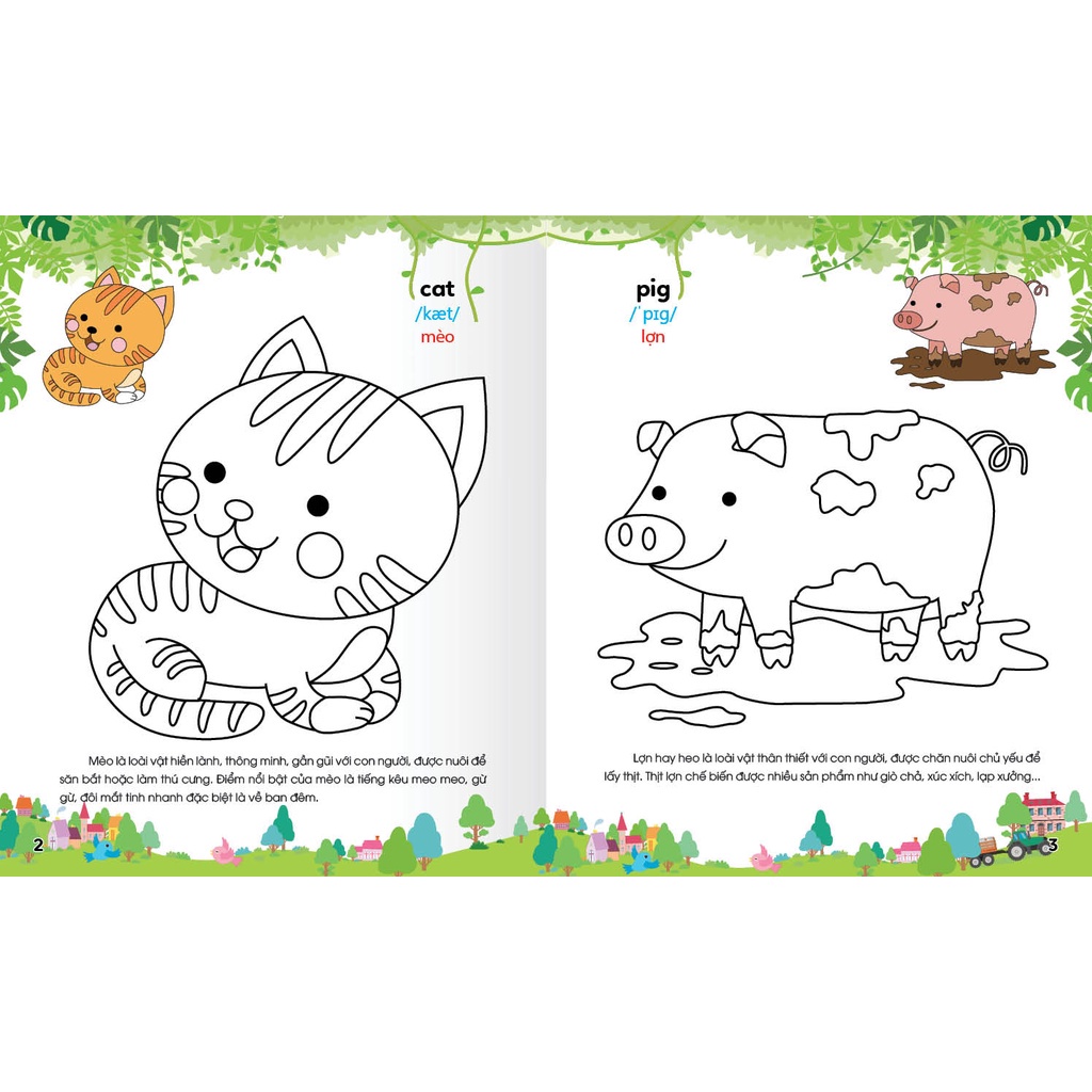 Ảnh Sách - Colouring 365 ngày Tô màu - KHÁM PHÁ THẾ GIỚI PHÁT TRIỂN TRÍ TUỆ - Động vật nuôi, Chim, Cá (Tập 1) 4