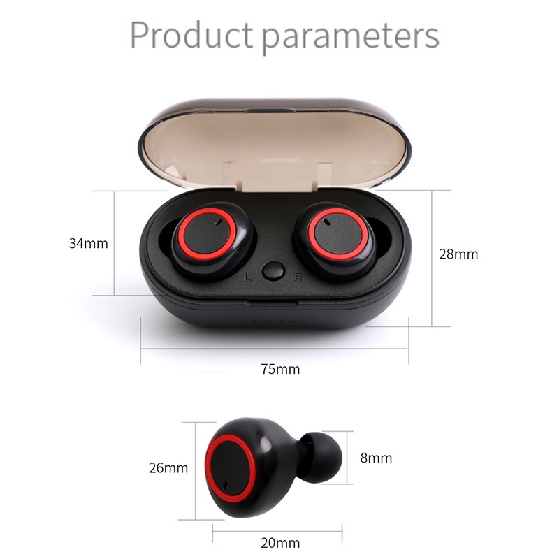 Tai Nghe Bluetooth Y50 Tws 9D Chống Thấm Nước Kiểu Dáng Thể Thao