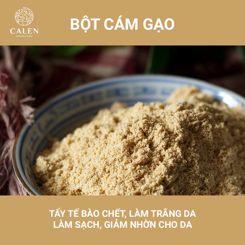 Bột cám gạo Calen nguyên chất 100% đắp mặt giúp tẩy da chết dưỡng trắng da (Mask bột cám gạo)