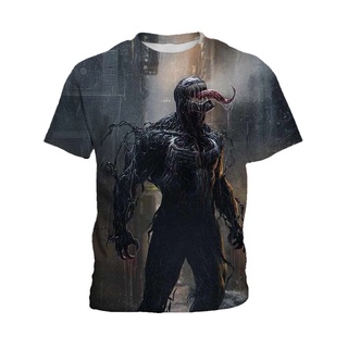 Marvel Venom Người Nhện Trẻ Em Đẹp Trai Áo Thun Nữ Tay Ngắn Trẻ Em Mùa Hè Khoa Học Viễn Tưởng Phim Áo Thun