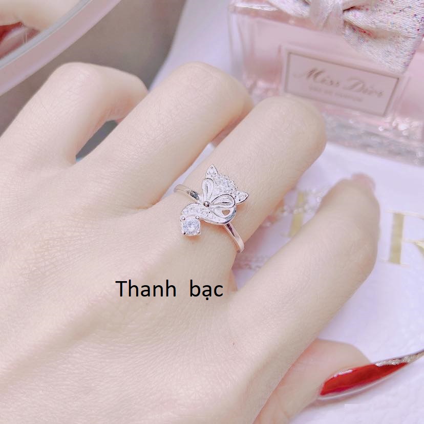 Nhẫn nữ - Nhẫn hồ ly bạc ta - đủ các size - dế bán lại