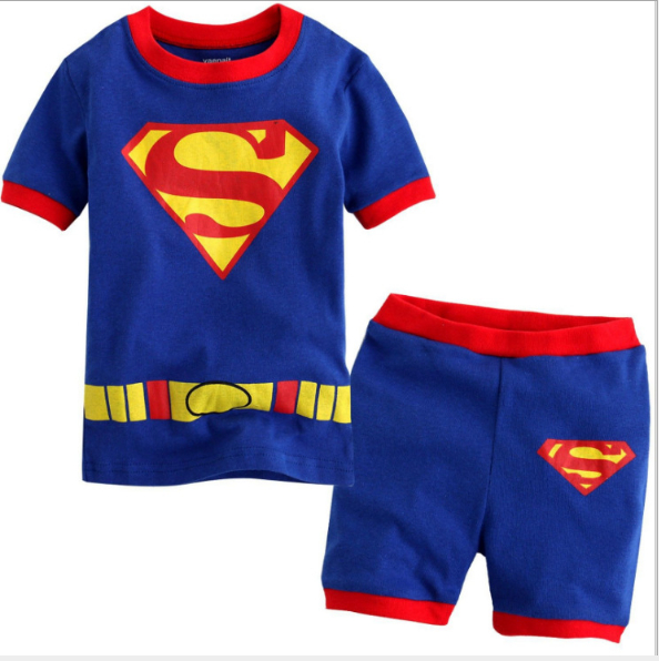 BS1 Mới Siêu Anh Hùng Siêu Nhân Batman Hulk Captain America Trẻ Em Bộ Đồ Ngủ Áo Thun Tay Ngắn Bộ Mùa Hè Thường Ngày Nhà