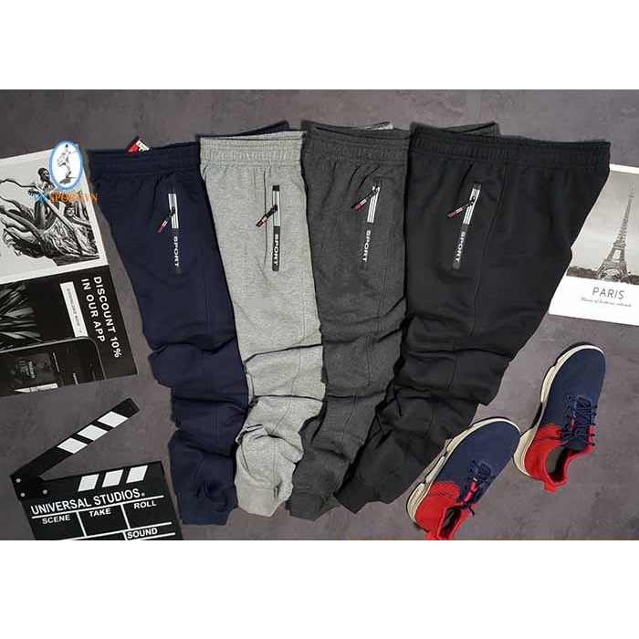 Jogger khóa kéo co giãn tốt cho cả nam và nữ