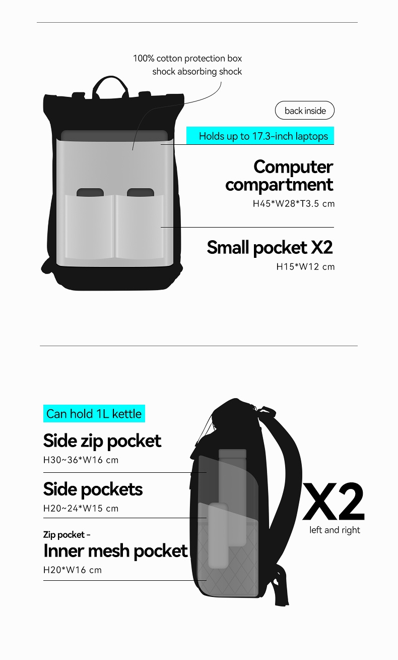 Mô tả Ba lô du lịch MARK RYDEN sức chứa lớn có cổng sạc USB tiện lợi - 4
