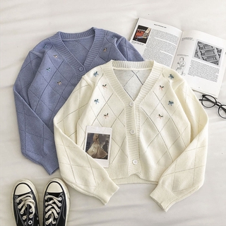Áo Khoác Cardigan Dệt Kim Tay Dài Dáng Rộng Phong Cách Hàn Quốc Thời Trang Cho Nữ