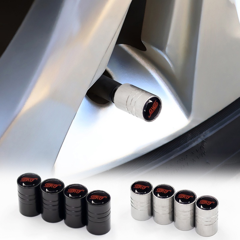 Bộ 4 Nắp Van Khí Nén Hình Trụ Màu Bạc / Đen Cho Toyota Audi BMW Honda Volkswagen