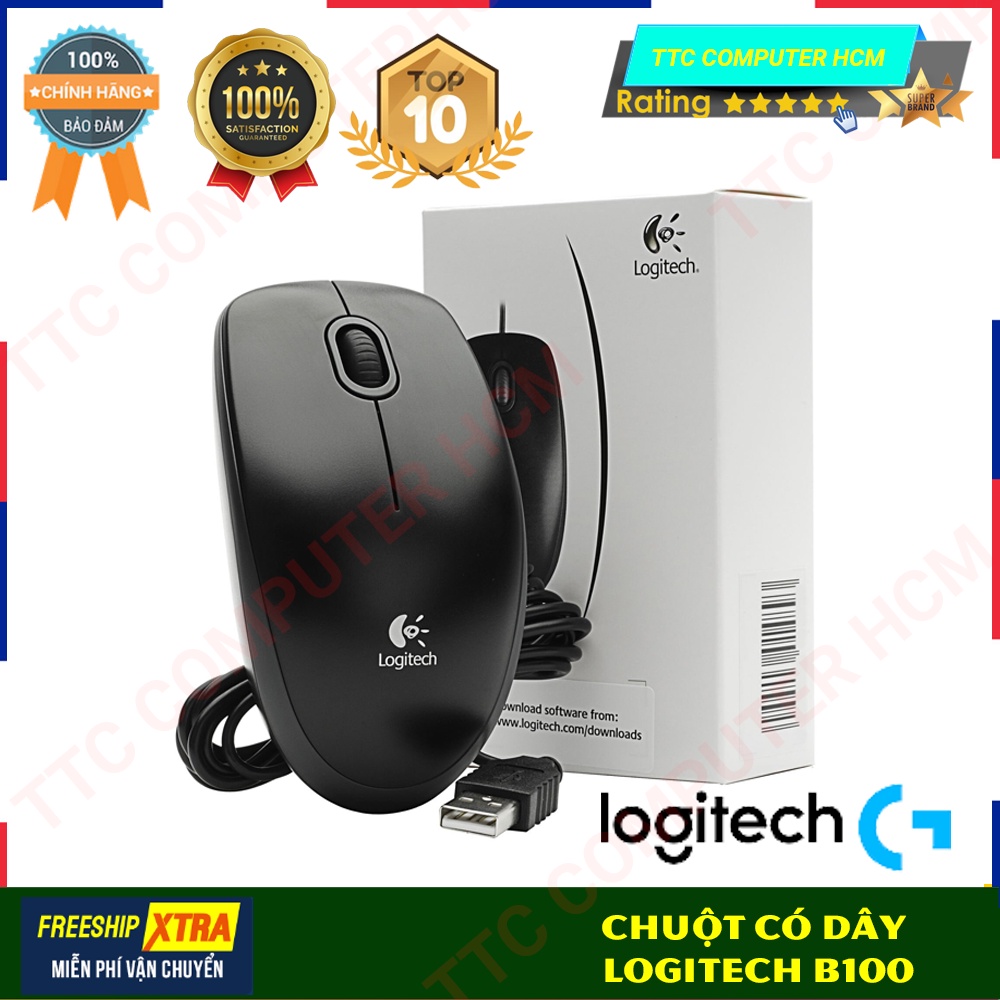 Chuột Quang Có Dây Logitech USB B100 | HÀNG CHÍNH HÃNG TTC COMPUTER ...