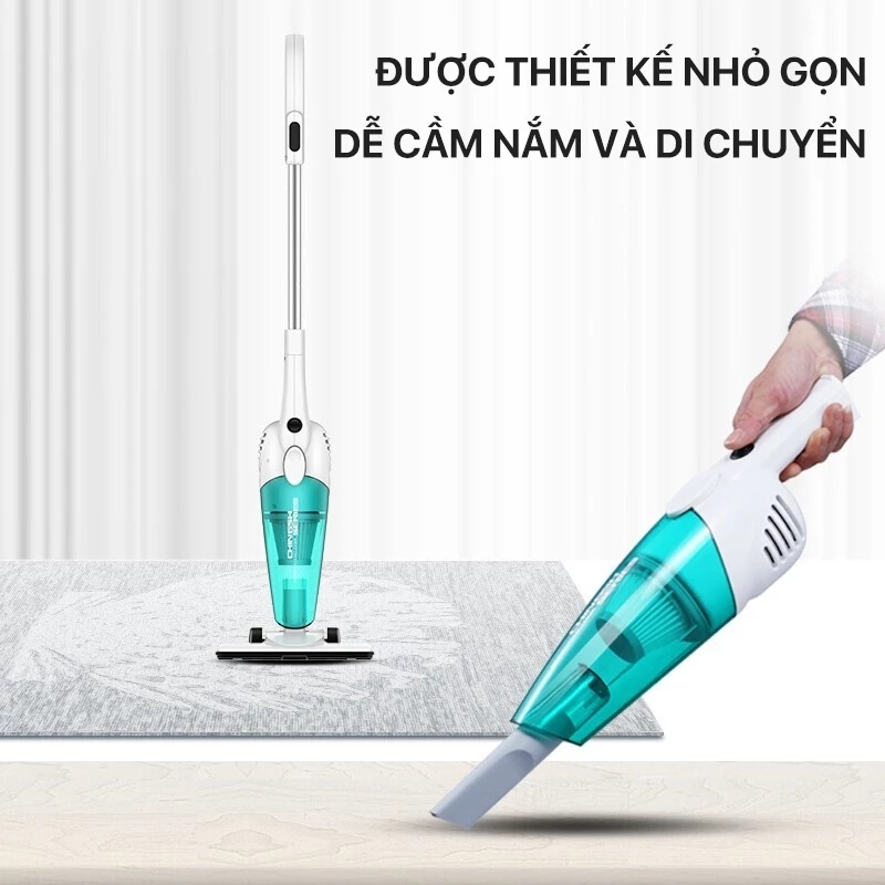 Máy hút bụi cầm tay Deerma DX118C lực hút 15000pa, công suất 600W với bộ lọc bụi mịn HEPA - Bảo hành