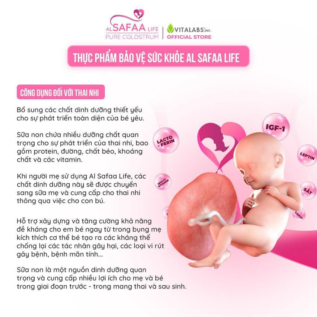 Combo 05 hộp Thực phẩm bảo vệ sức khỏe Sữa non Al Safaa Life hộp 30 viên
