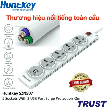 Ổ cắm điện đa năng chống sét Huntkey - HÀNG NHẬP KHẨU
