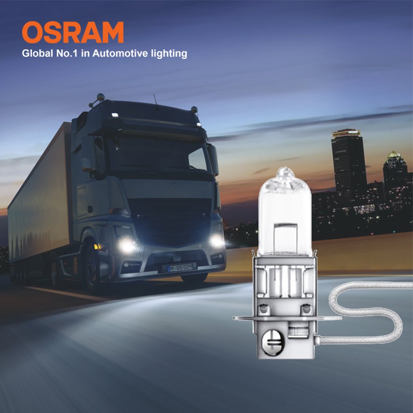 Combo 2 Bóng Đèn Halogen Tăng Sáng 100% OSRAM Truckstar Pro H3 24V 70W