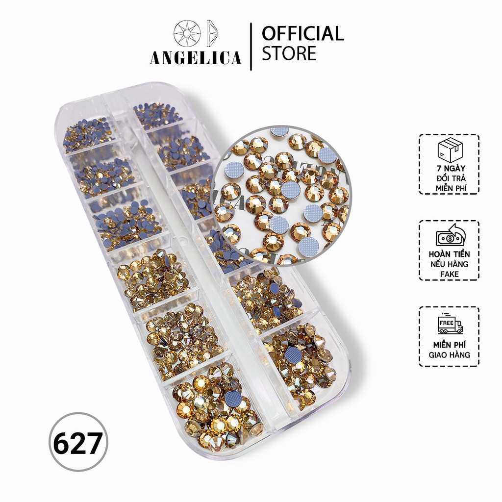 Khay Đá Chân Lưới Nail 12 Khía Màu Trà Nhạt Trang Trí Móng ANGELICA 627