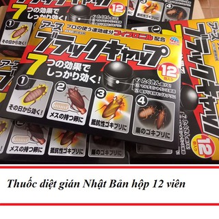 Thuốc diệt gián tận gốc Nhật Bản hộp 12 viên thuốc diệt gián Barack Cap diệt gián an toàn hiệu quả diệt gián nhập khẩu