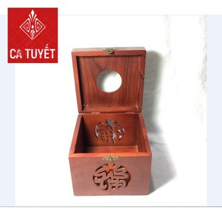 HỘP ĐỰNG GIẤY ĂN Khổ Vuông Mặt Chạm Cao Cấp GỖ HƯƠNG