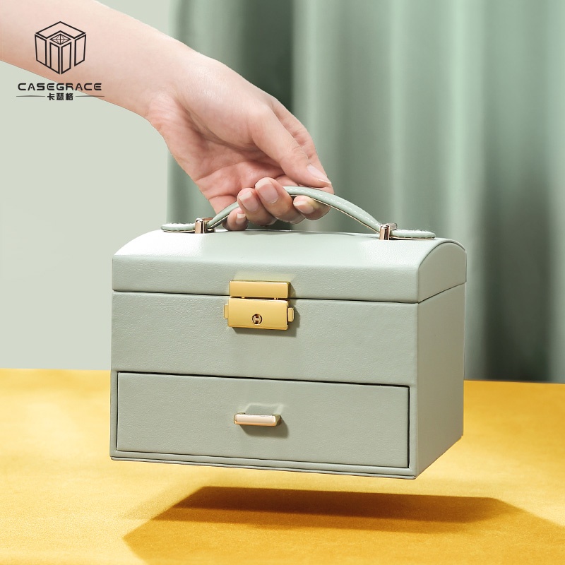 Hộp đựng trang sức 
CASEGRACE bằng da có nắp đậy tiện dụng bền bỉ