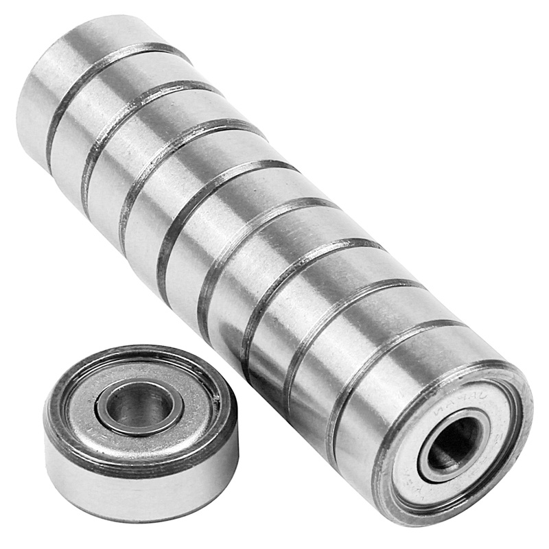 10 chiếc Vòng bi xuyên tâm số liệu kín thu nhỏ được bảo vệ bằng kim loại el: 604 ZZ 4x12x4MM