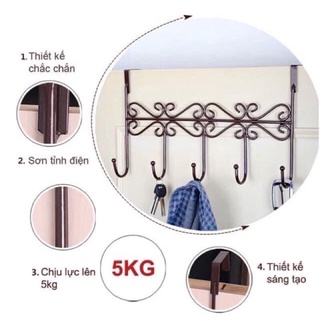 Móc treo sau cửa, Móc treo đồ đa năng tiện dụng không cần khoan tường